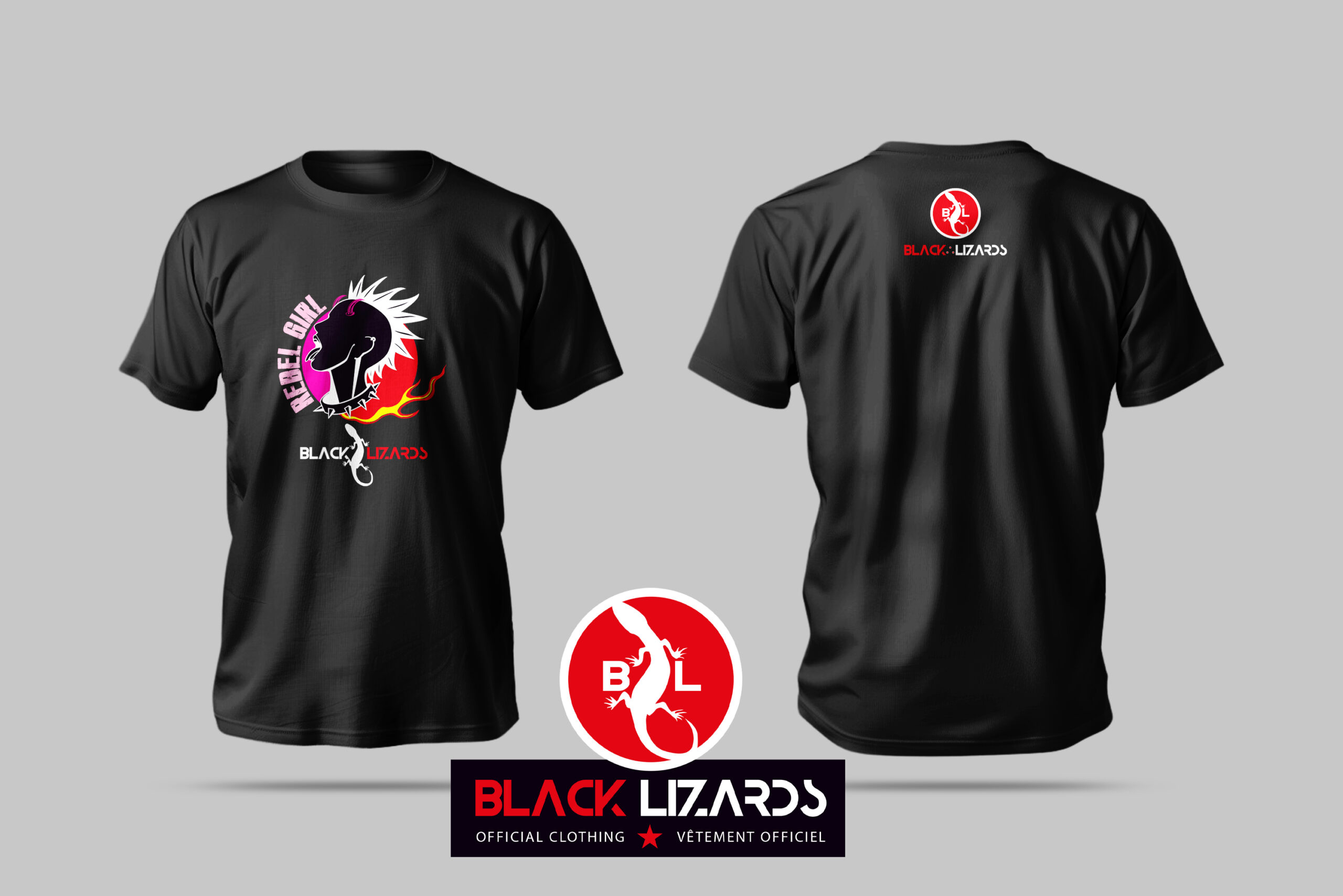 Black Lizards T-Shirt: REBEL GIRL - Image 2