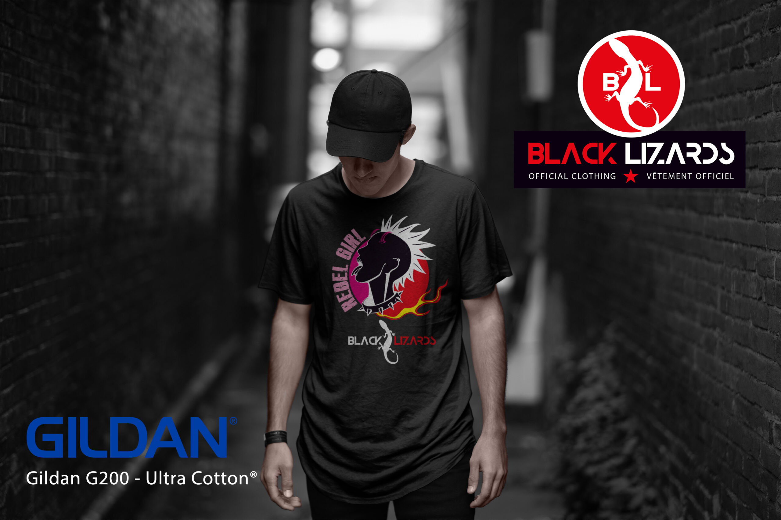 Black Lizards T-Shirt: REBEL GIRL - Image 3