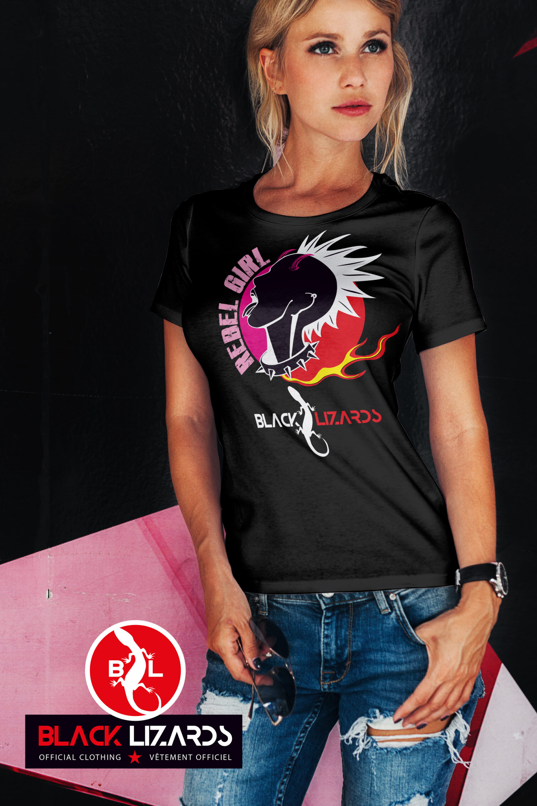 Black Lizards T-Shirt: REBEL GIRL - Image 8